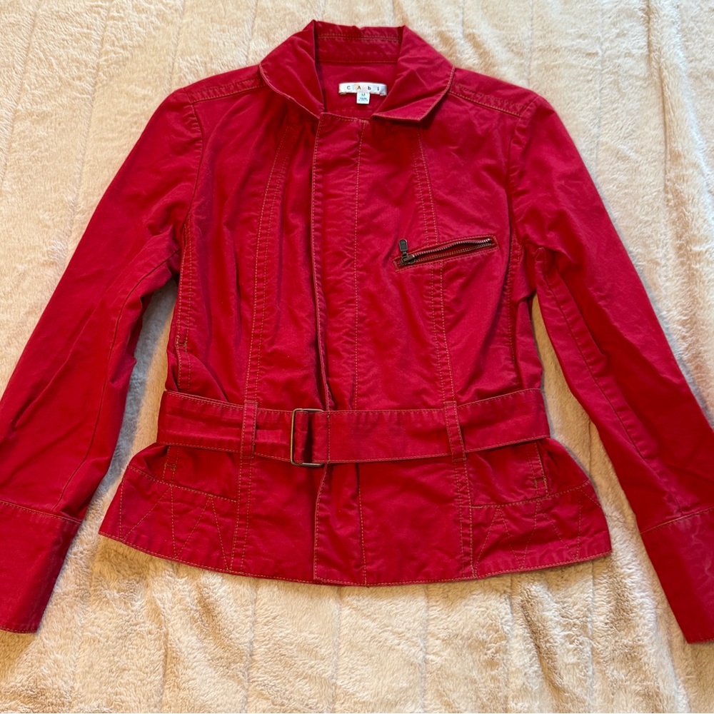 CAbi Red Utility Jacket for Women